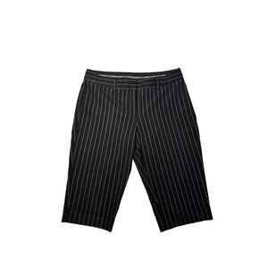 Express Design Studio size 10 Editor Black Gray White PinStripe Capris Y2K Alt